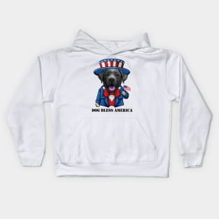 Black Labrador Retriever Dog Bless America Kids Hoodie